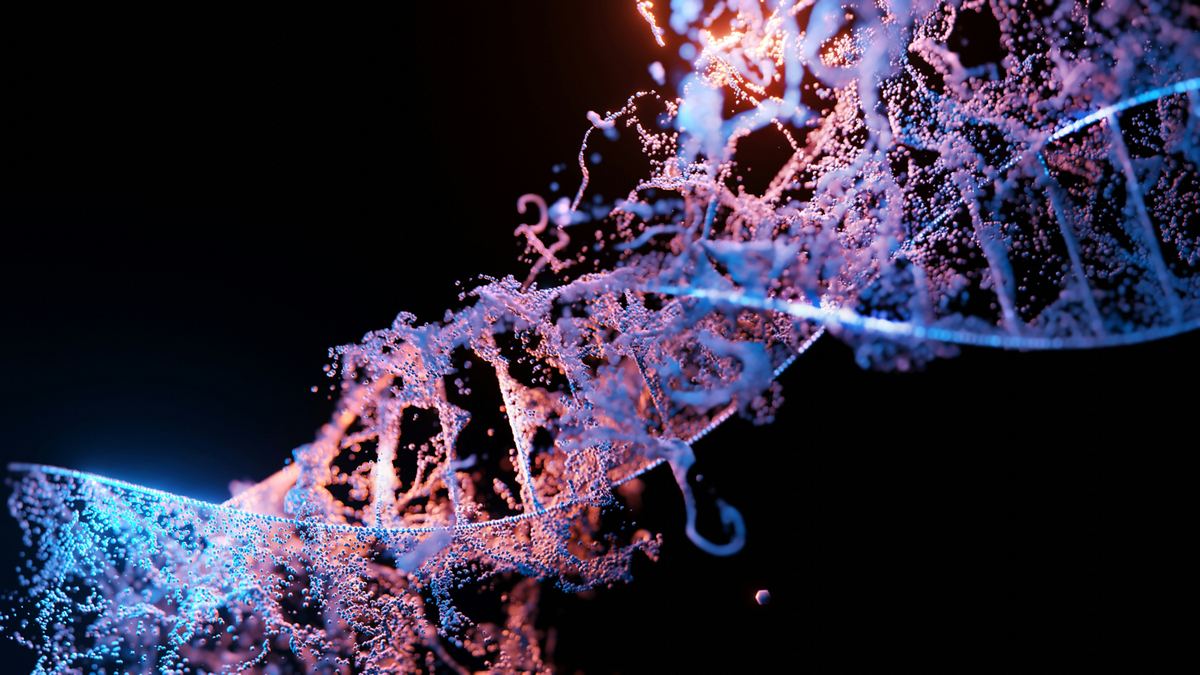 Rendering of a DNA double helix